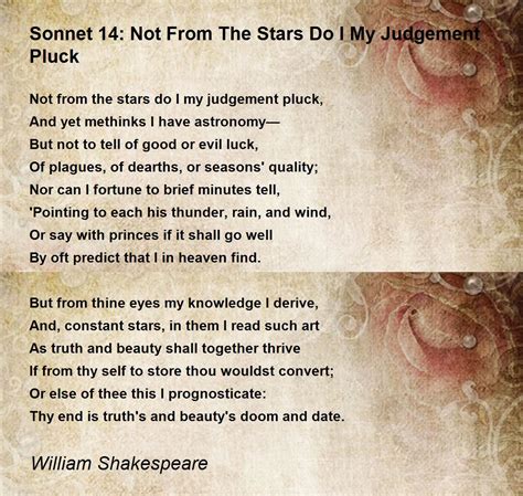 shakespeare sonnet 14|not from the stars sonnet 14.